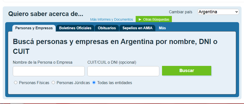 Cómo buscar personas por nombre, apellido o DNI en Argentina